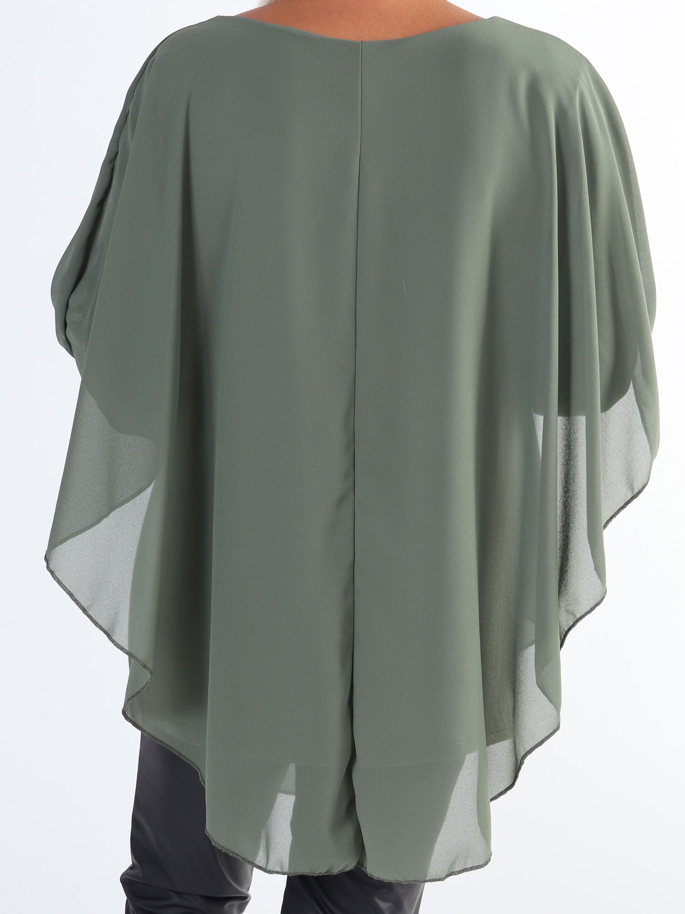 Kenya Shirt - Plus size tunika med chiffonglager